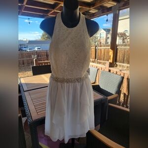 Ivory lace and chiffon dress size 13